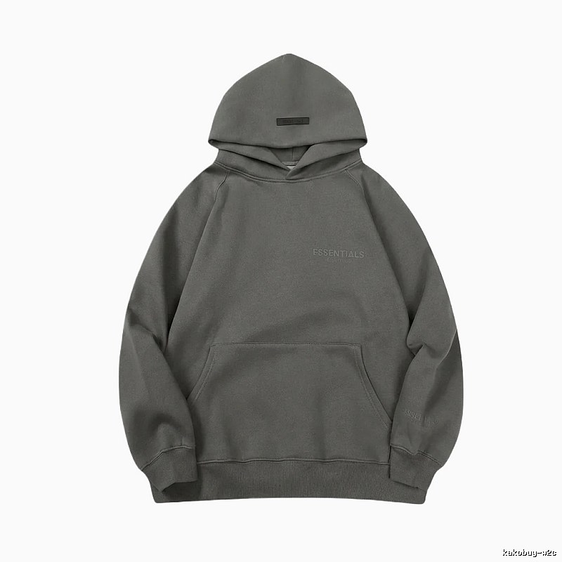 ESSENTIALS minimalist style grey hoodie
