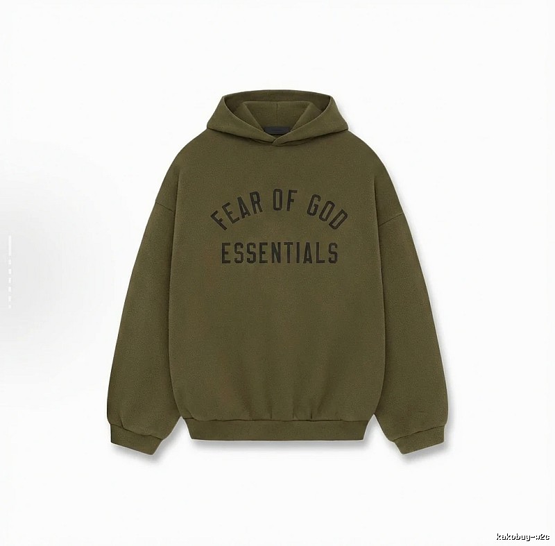 ESSENTIALS minimalist style olive green sweatshirt