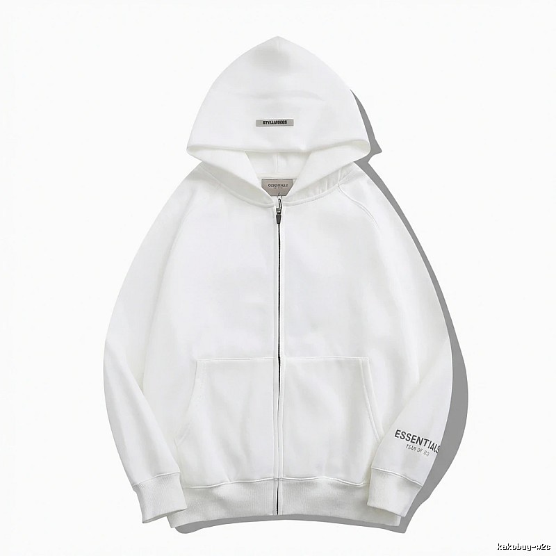 ESSENTIALS minimalist style white hoodie