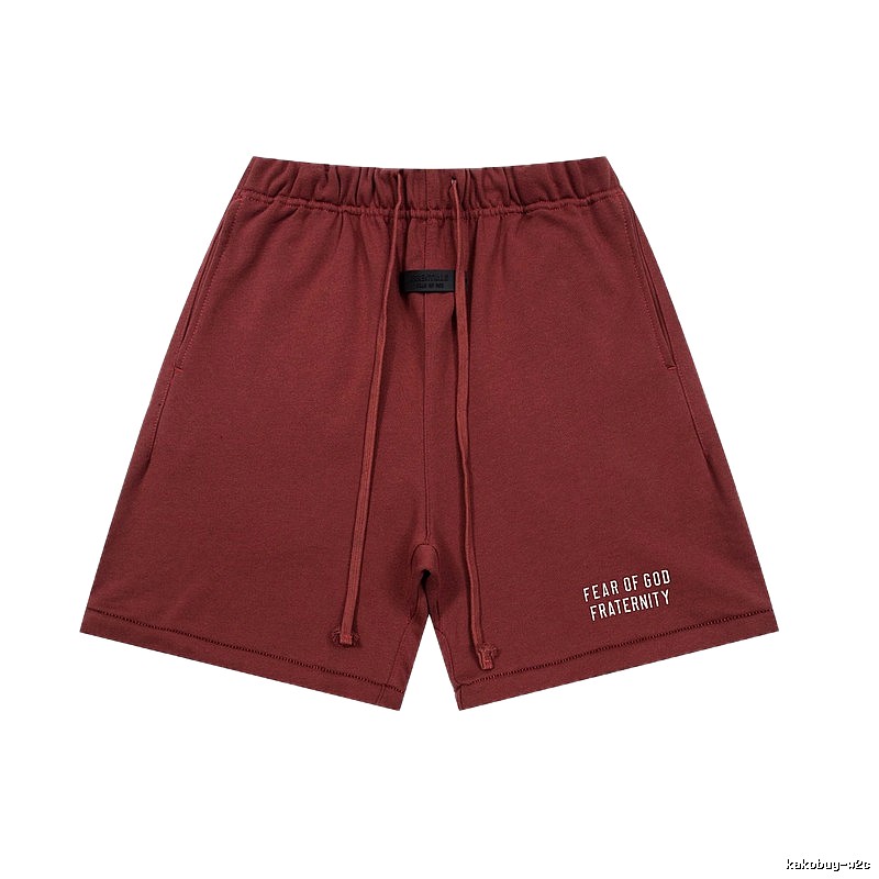 ESSENTIALS minimalist style wine red shorts