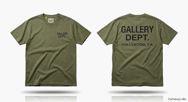 Gallery Dept American Retro Style Green T-shirt