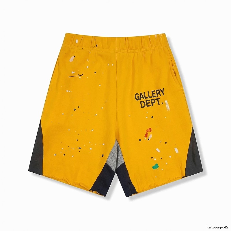 Gallery Dept splashed ink style yellow shorts