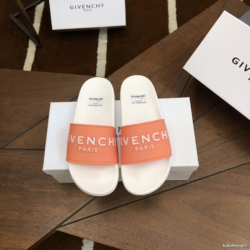 Givenchy Trendy Letter White & Orange Slides