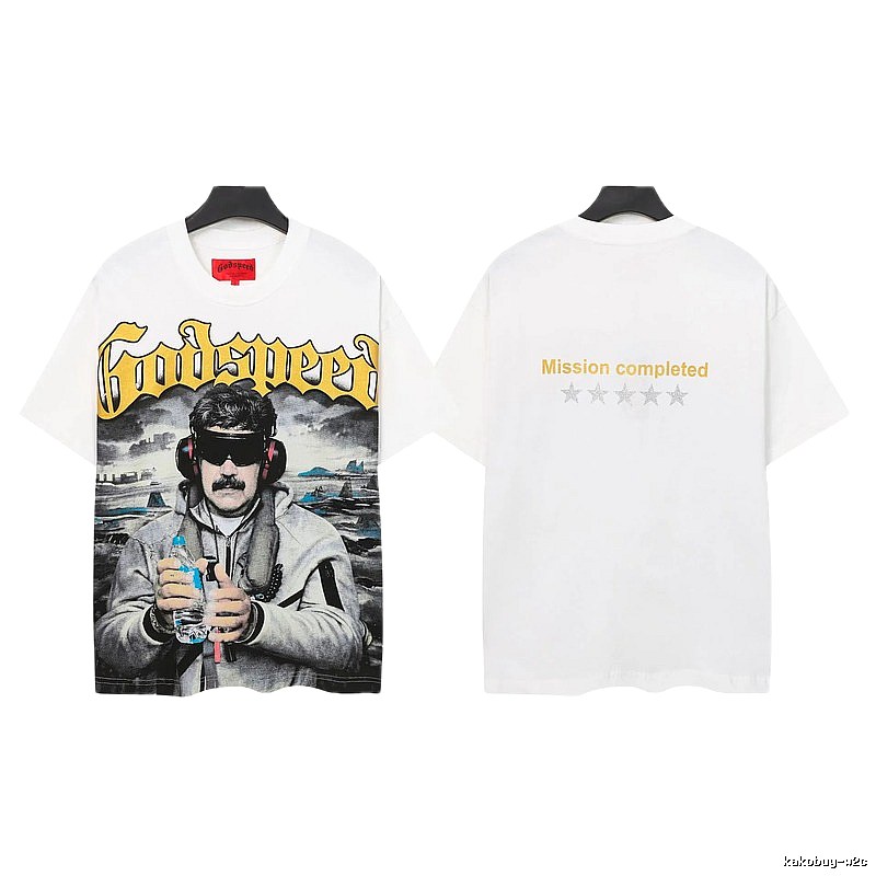 Godspeed Portrait Print Street Style White T-Shirt