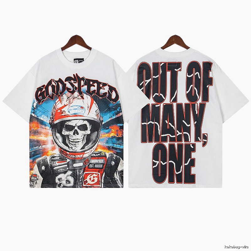 Godspeed Skull Racing Street Style White T-shirt