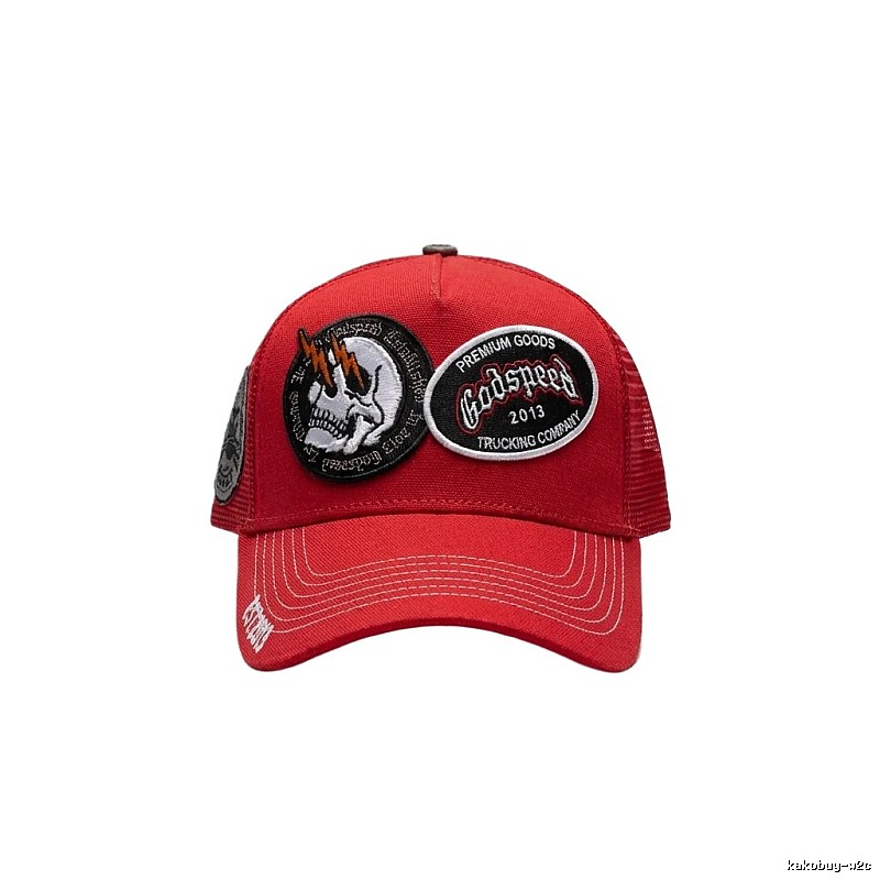 Godspeed Skull Retro Style Red Hat