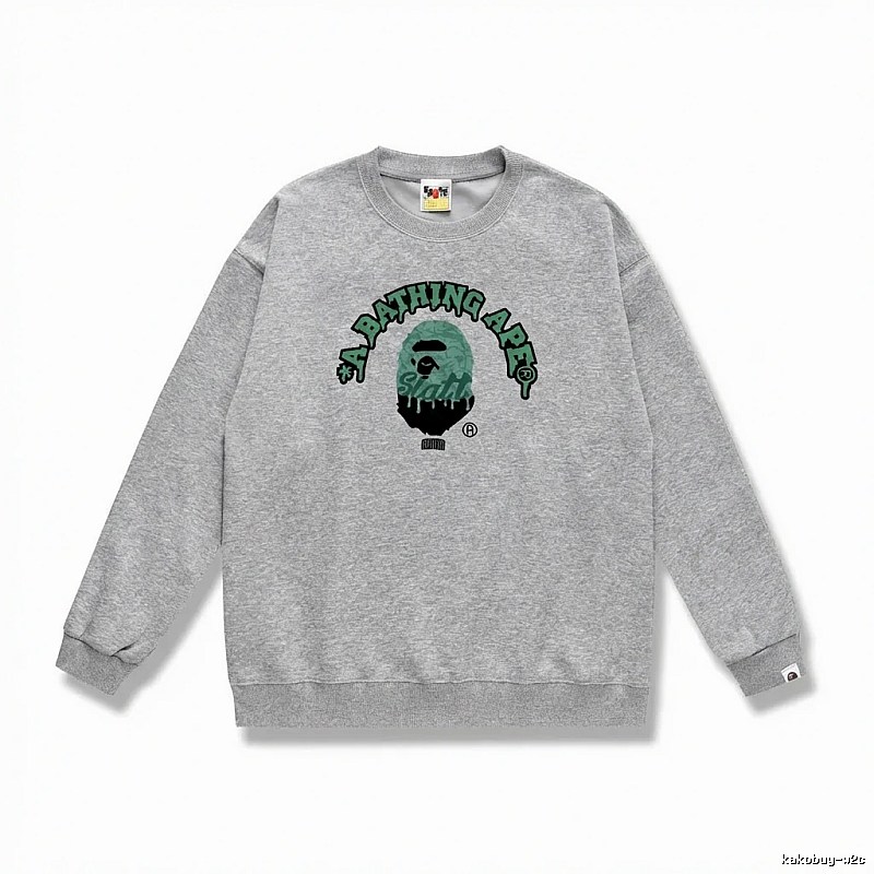 Grey hoodie with Bape Ape Head logo