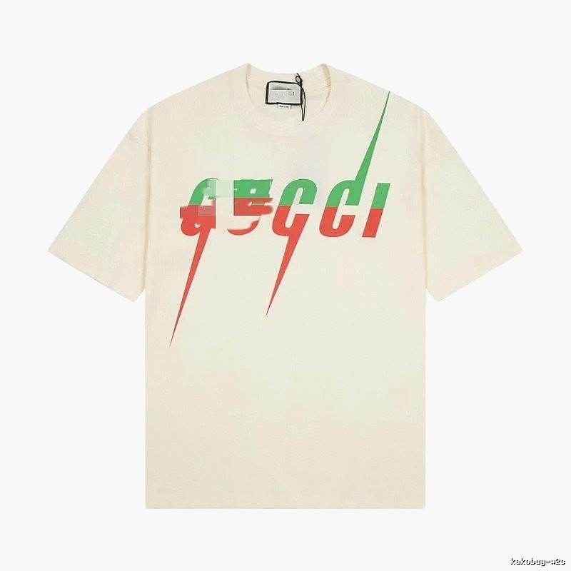 Gucci Color-block Print Casual Style Off-white Short-sleeve T-shirt