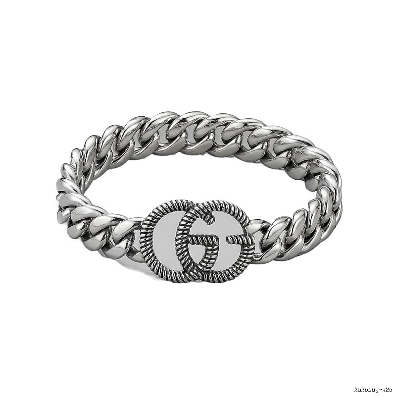 Gucci Double G Retro Style Silver Bracelet
