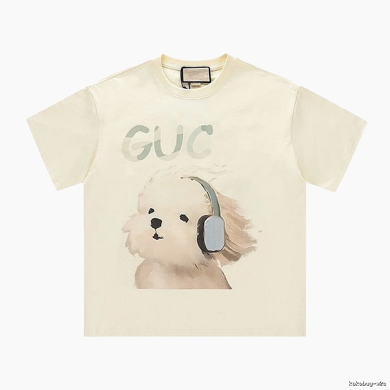 Gucci Puppy Print Casual Off-white T-Shirt