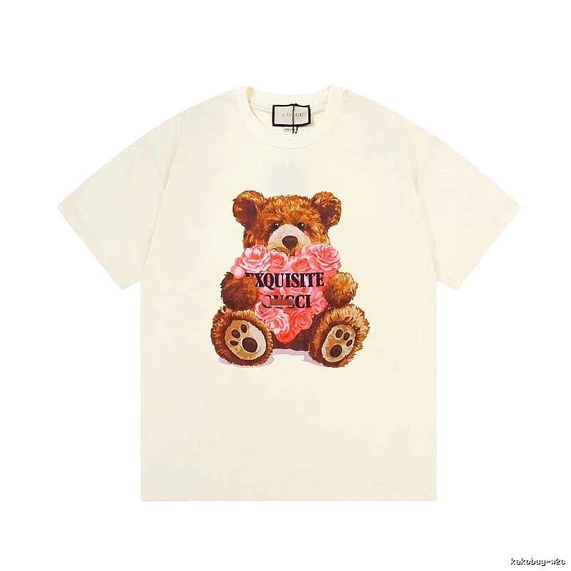 Gucci Teddy Bear Print Casual Off-white T-shirt