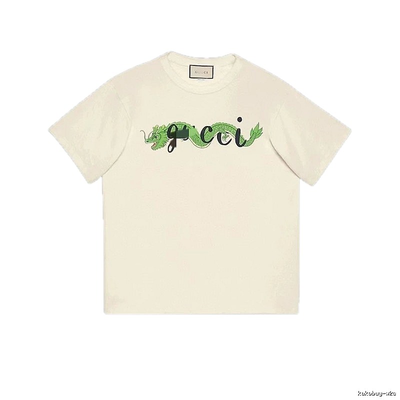 Gucci Year of the Dragon Collection Vintage Style Off-White Short Sleeve T-Shirt