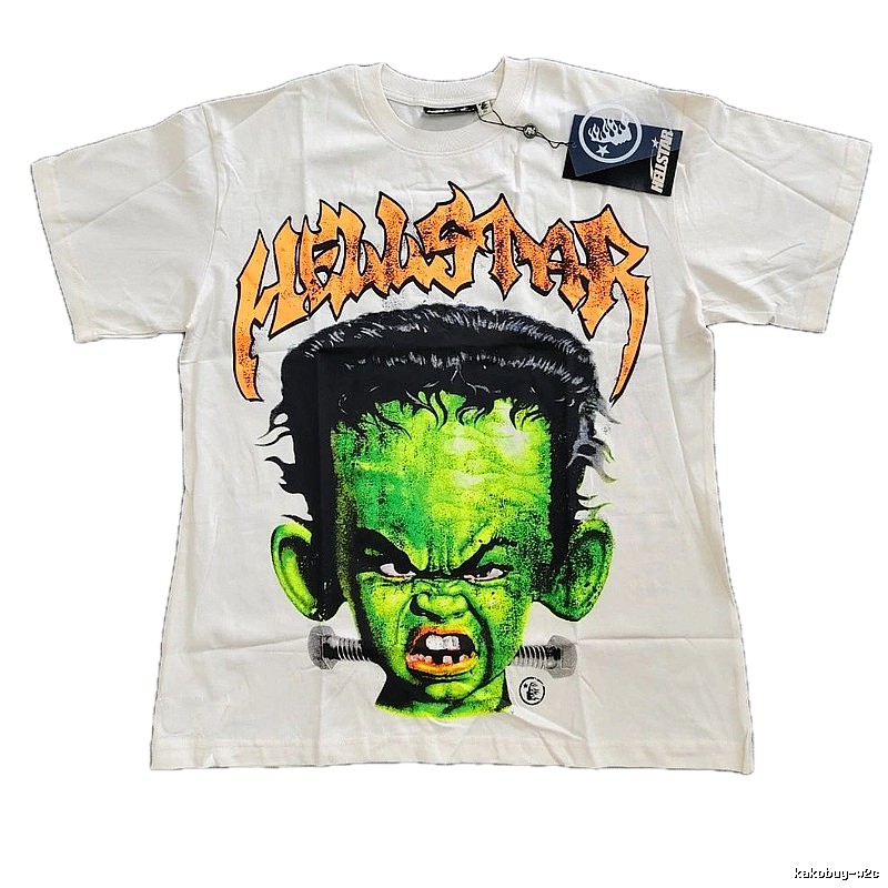 Hellstar Frankenstein Street Style White T-shirt