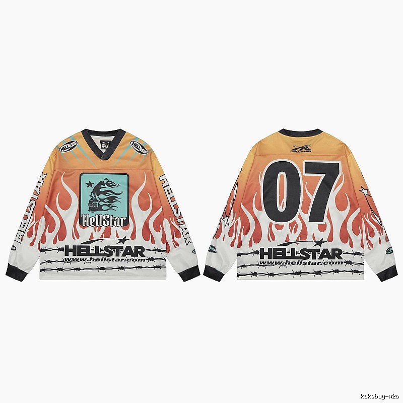 Hellstar Retro Flame Motorcycle Long Sleeve Jersey