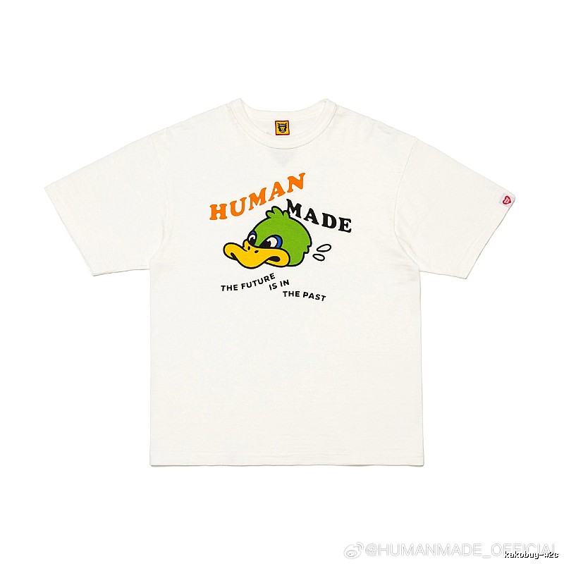 HUMAN MADE Green Duck Print Japanese Streetwear Off-white Short-sleeve T-shirt