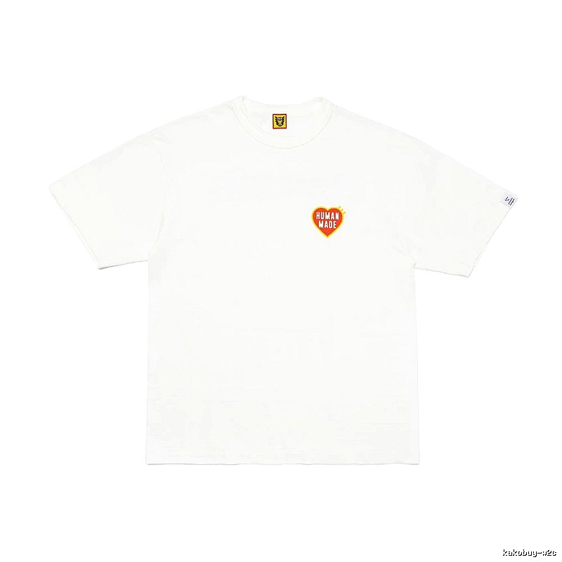 HUMAN MADE Heart Print Japanese Streetwear White T-Shirt