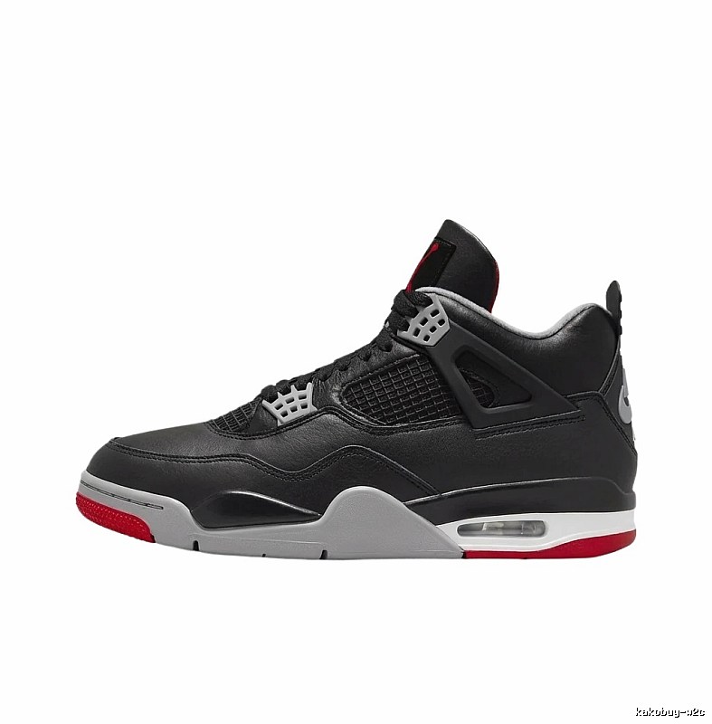 Jordan 4 Black, Grey and Red Trendy Shoes