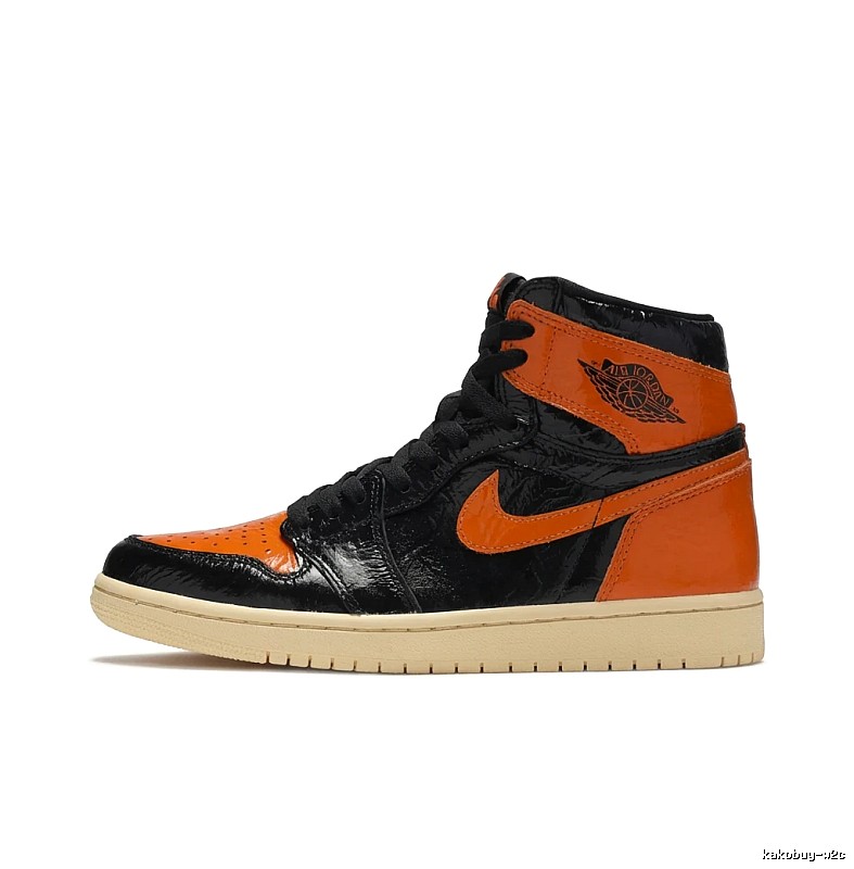 Jordan AJ1 Retro Black and Orange High - top Shoes