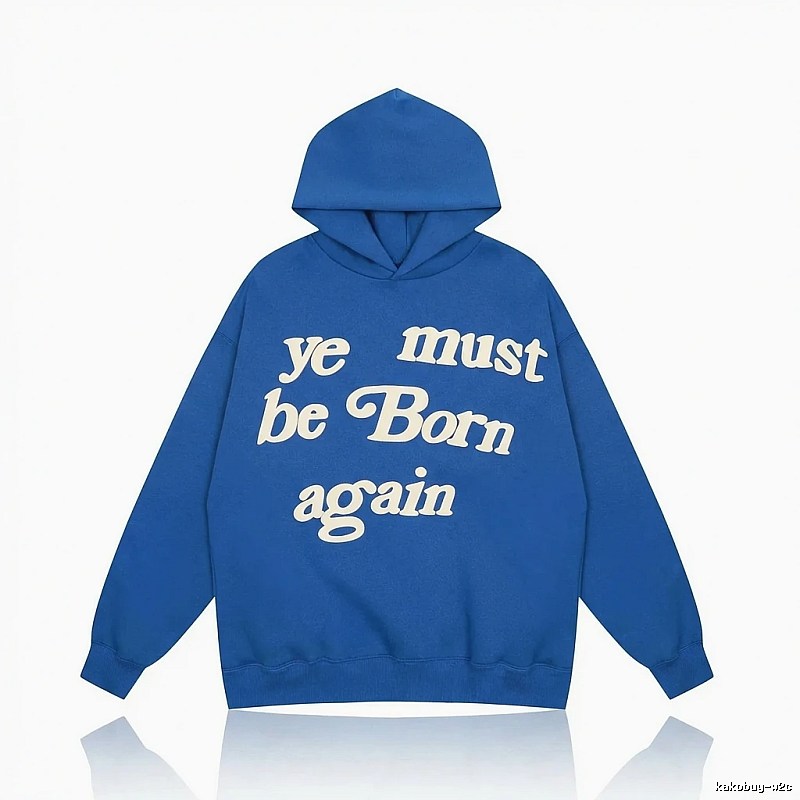 Kanye's retro-style blue hoodie