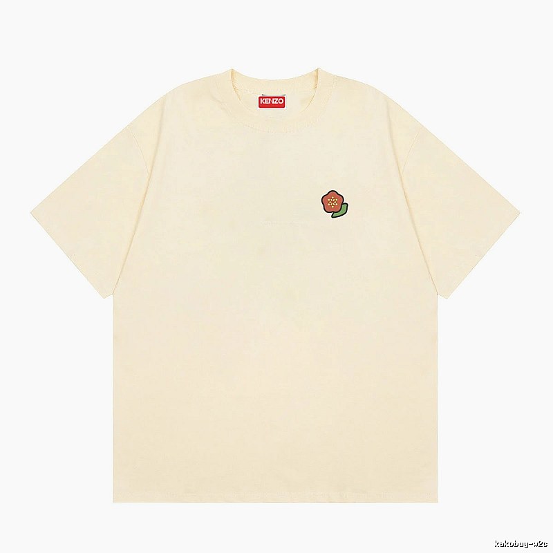 KENZO Embroidered Little Flower Casual Style Off-white T-shirt