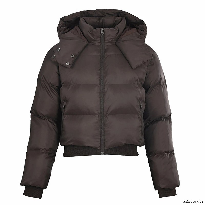 Layering Cropped Puffer Jacket by Independent Design - Dark Brown