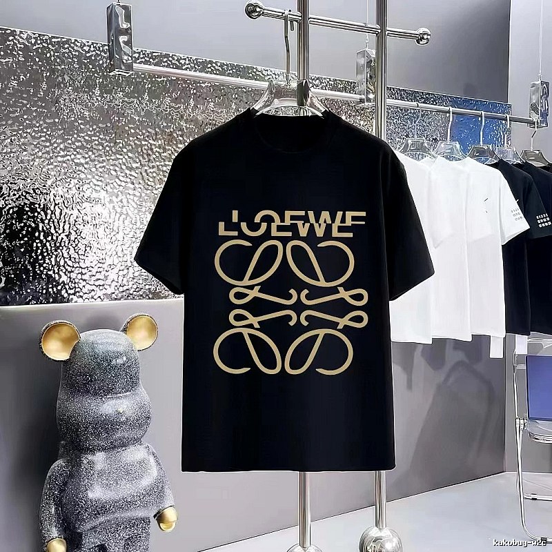 LOEWE Logo Print Trendy Black Short-Sleeve T-Shirt