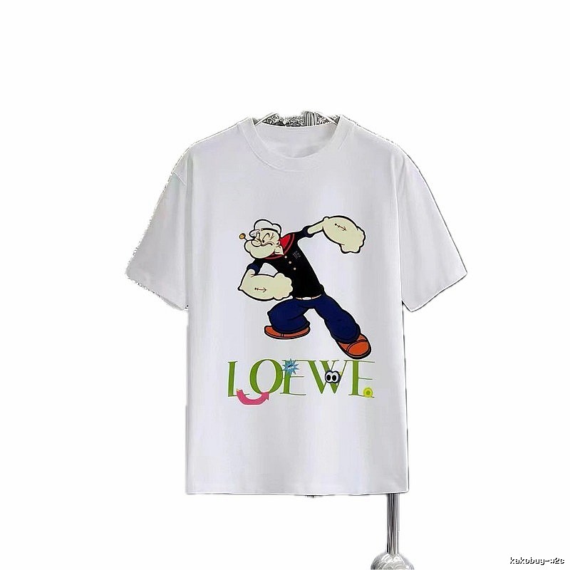 LOEWE Popeye Cartoon Casual White T-Shirt