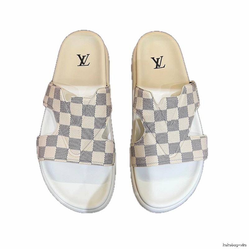 Louis Vuitton Casual Style Checkerboard Off-white Slippers