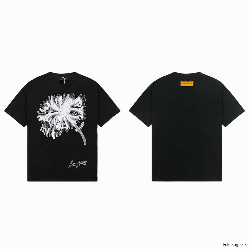 Louis Vuitton Dandelion Print Trendy Black T-Shirt