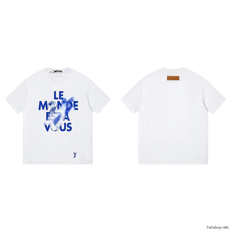 Louis Vuitton Letter Print Street Style White T-Shirt