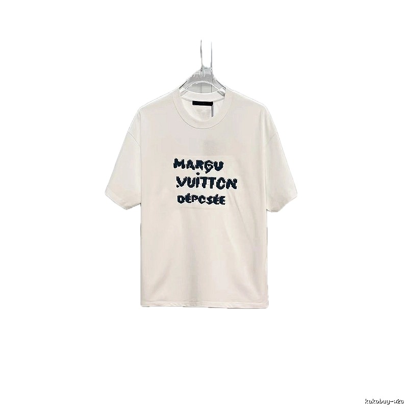 Louis Vuitton Trendy Style Embroidered White T-Shirt