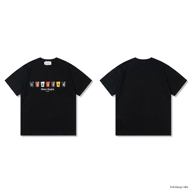 Maison Margiela digital print style black T-shirt