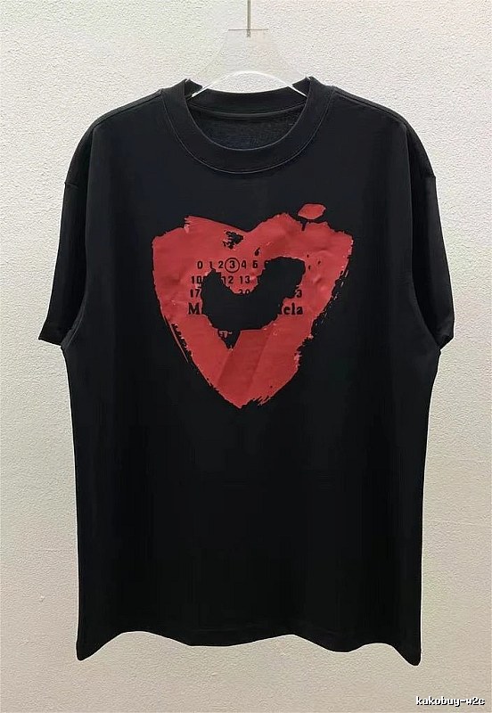Maison Margiela Heart Print Cool Black T-Shirt