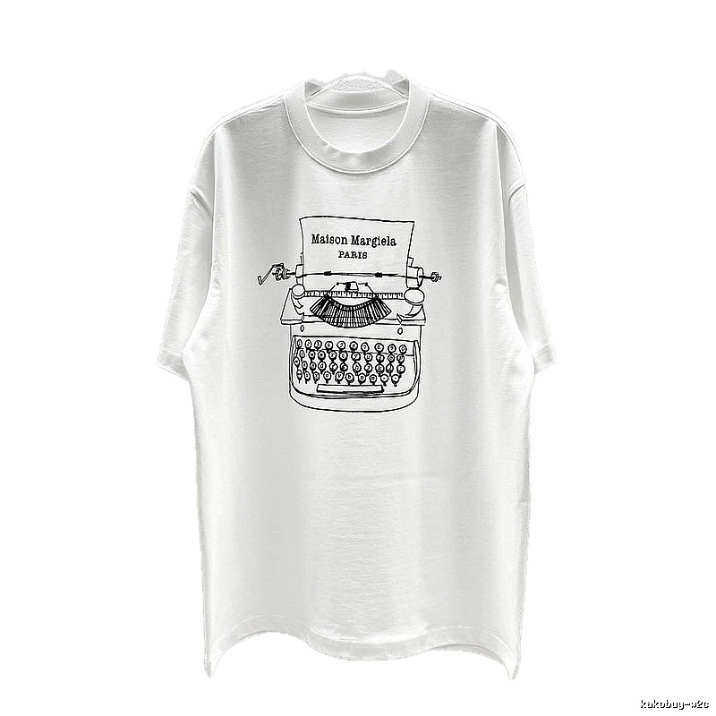 Maison Margiela Vintage Typewriter Style White T-Shirt