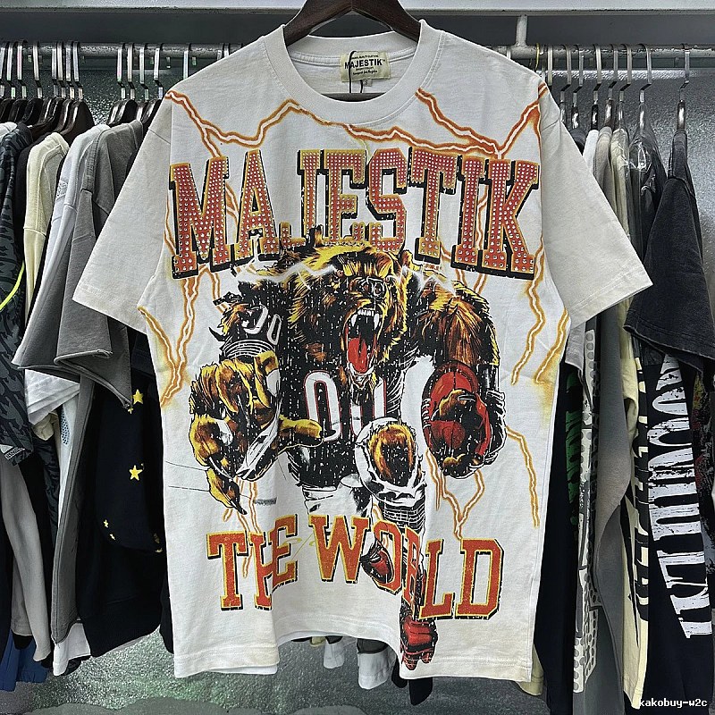 MAJESTIK Grizzly American Vintage White T-Shirt