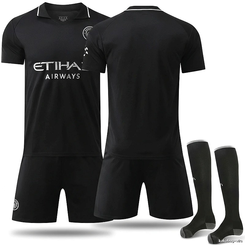 MCFC Black Sporty Style Jersey