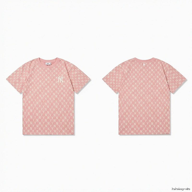 MLB full - print style pink T - shirt