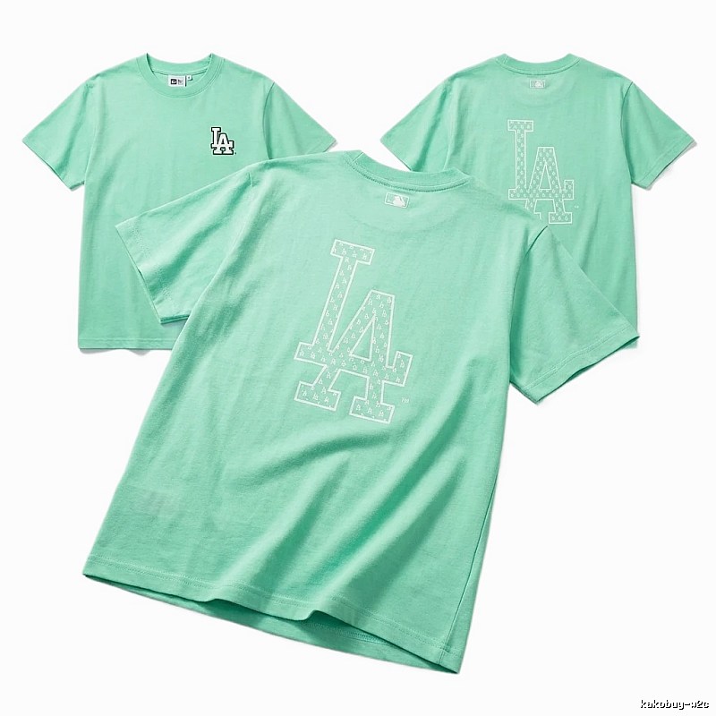MLB LA series fresh style green T-shirt