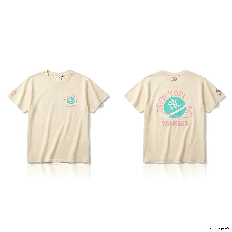 MLB New York Yankees trendy brand beige T-shirt