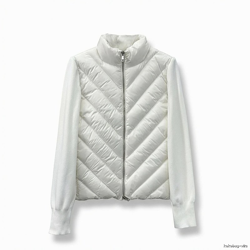 Moncler diamond - patterned stylish white down jacket