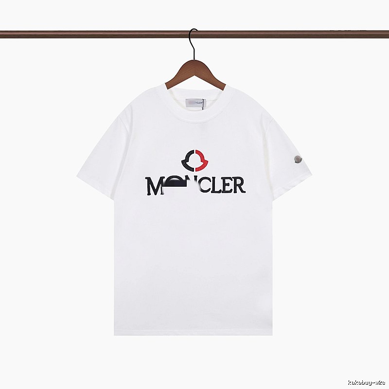 Moncler Embroidered Casual Style White T-Shirt