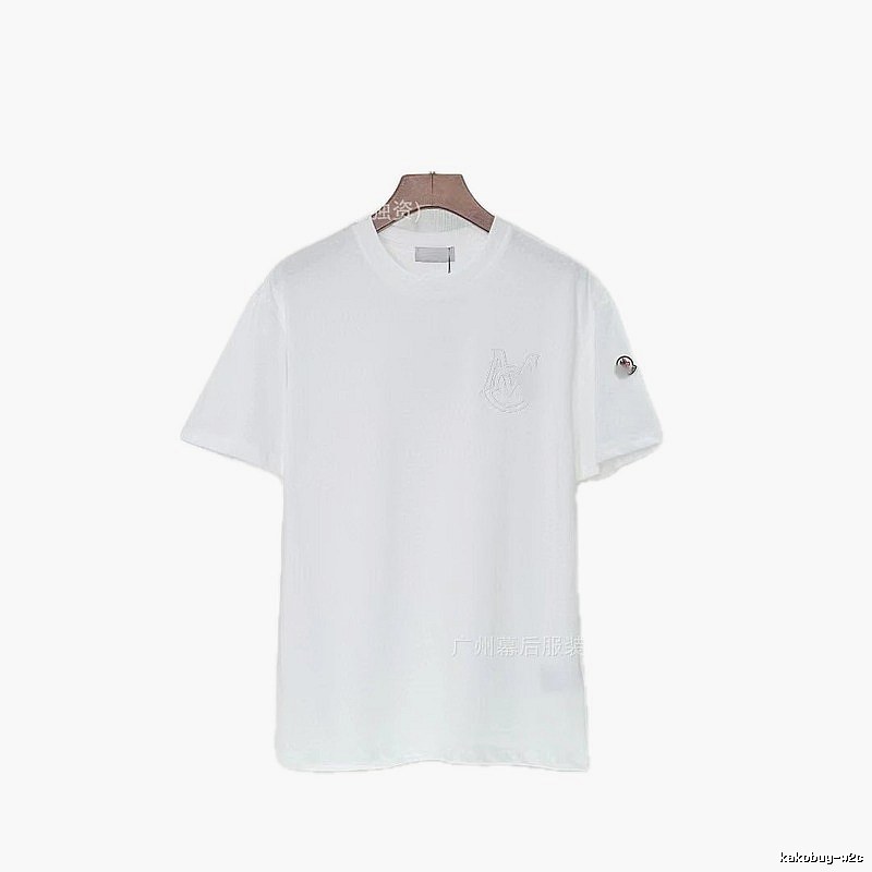 Moncler Embroidered Collection Casual-style White T-Shirt