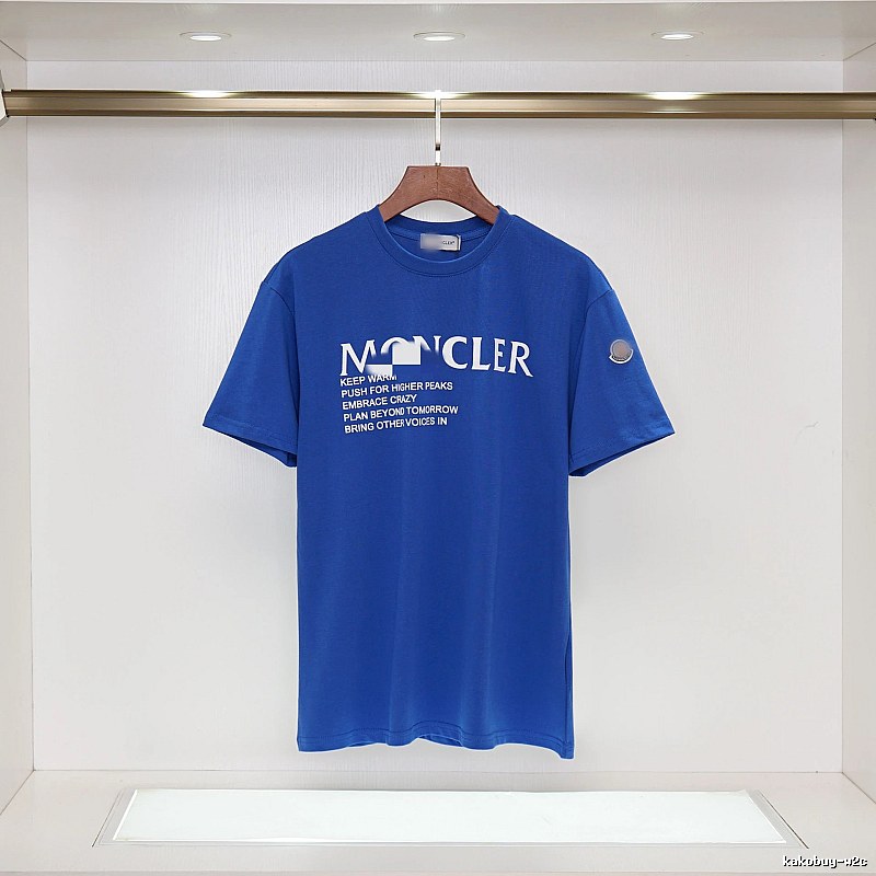 Moncler Letter Print Casual Blue Short-sleeve T-shirt