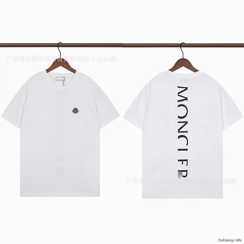 Moncler Letter Print Trendy Style White T-Shirt