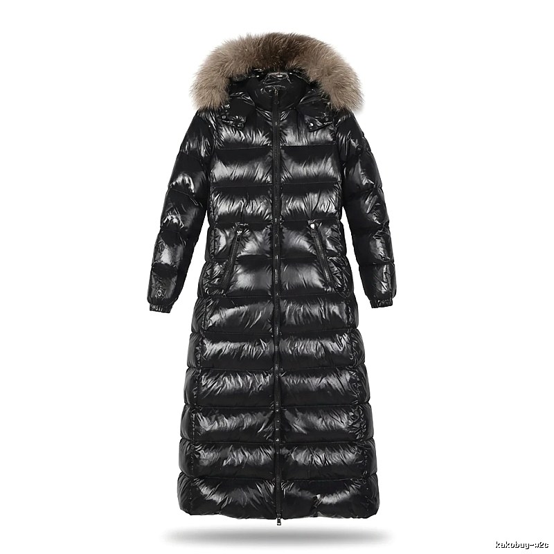 Moncler long shiny black down jacket