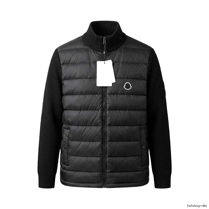 Moncler patchwork fashionable black coat