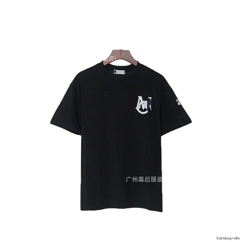 Moncler Printed Casual Style Black T-Shirt