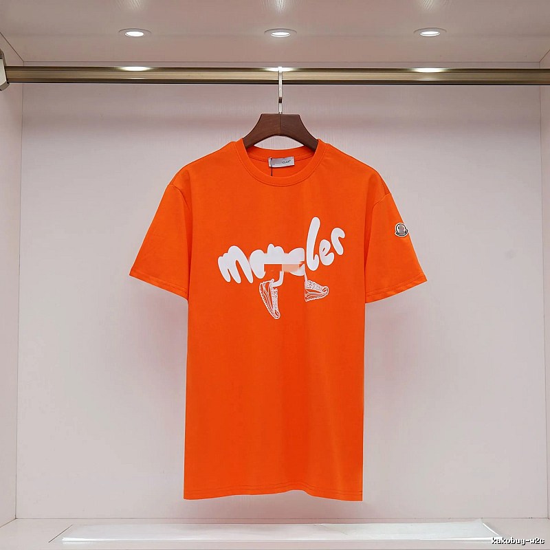 Moncler Printed Casual-style Orange Short-sleeve T-shirt