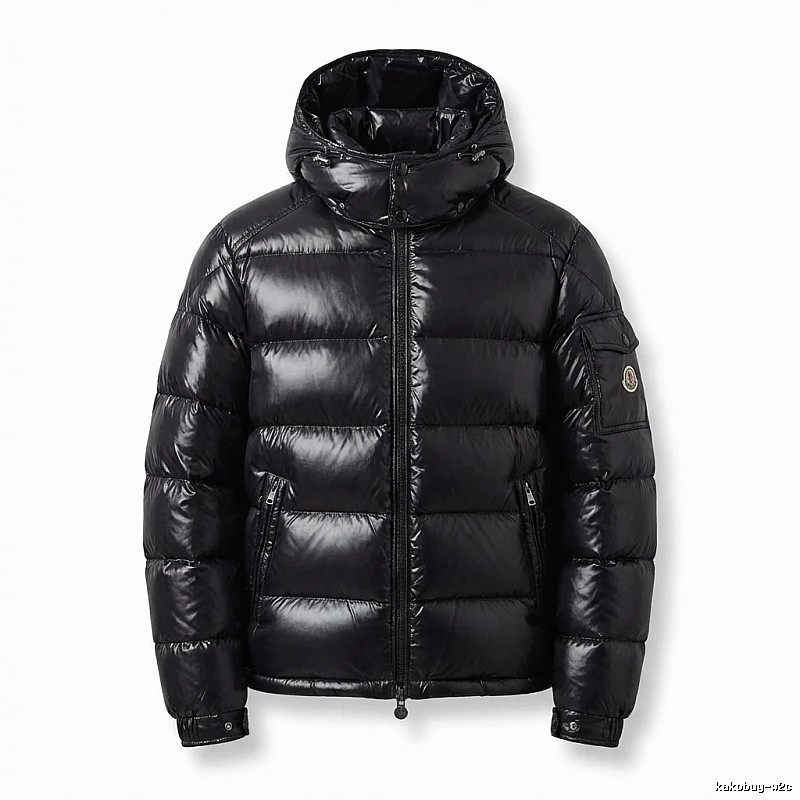Moncler shiny black down jacket
