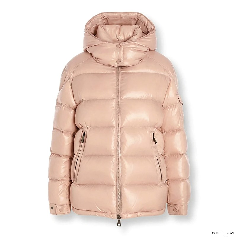 Moncler shiny casual pink down jacket